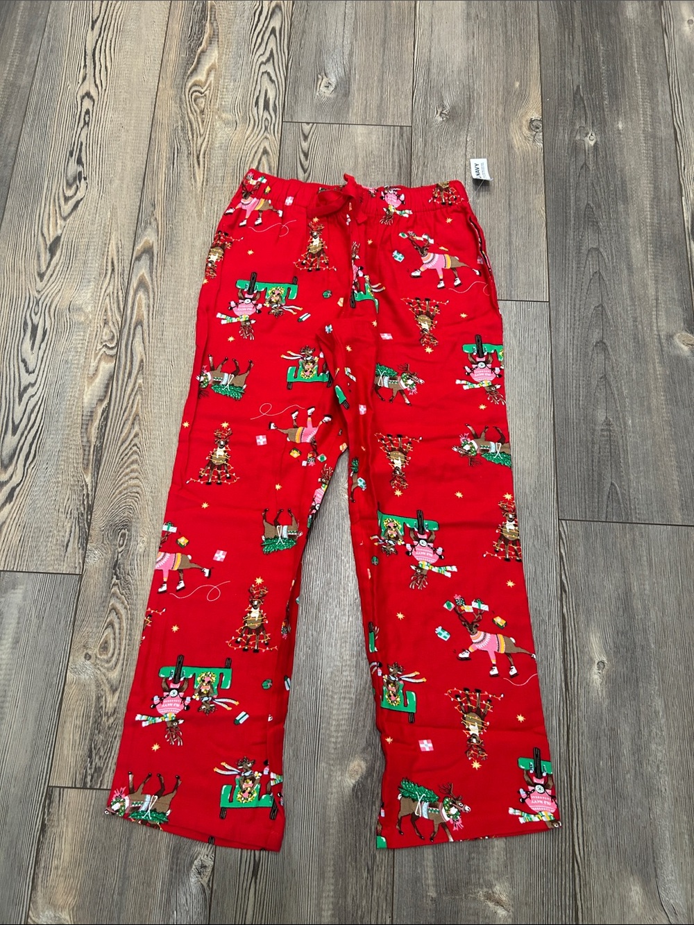 Women’s Red Holiday Pajama Pants - Festive Reindeer Print- Size Small- NWT